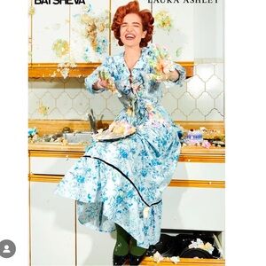 Batsheva Laura Ashley blue bramble print Kipp skirt